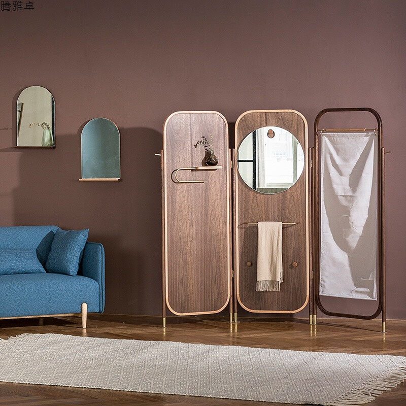 輕羅屏風(fēng)衣架/實(shí)木折屏 簡(jiǎn)約移動(dòng)屏風(fēng)隔斷 原創(chuàng)獲獎(jiǎng)設(shè)計(jì) 紅橡木(預(yù)訂)不包安裝